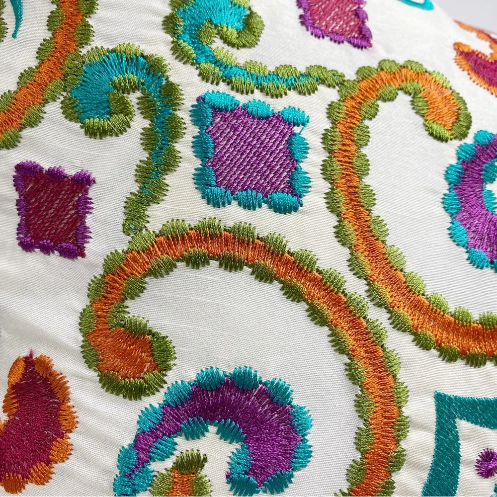 Safavieh Calycopis Goldenrod Abstract Floral Embroidered Pillows Set of 2 NEW